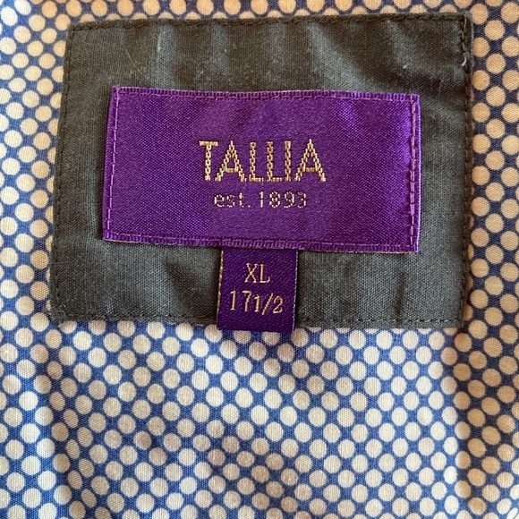 EUC Mens Tallia Dress Shirt Size XL/17 1/2 Purple/White/Blue Long Sleeve Cuffed - Picture 4 of 7